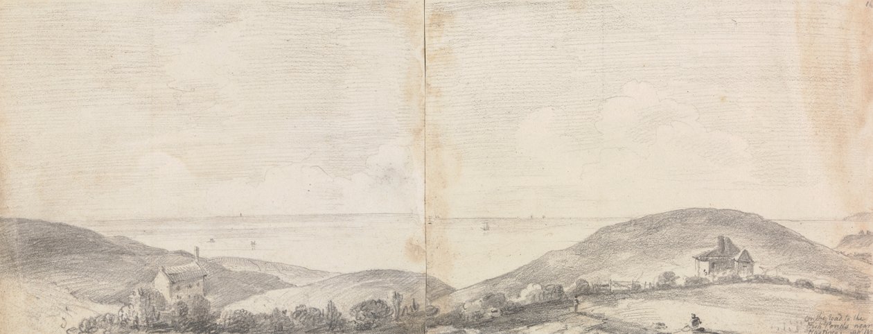 Hastings yakınlarındaki Balık Havuzlarına Giden Yolda, Nisan 1820 by Capt. Thomas Hastings