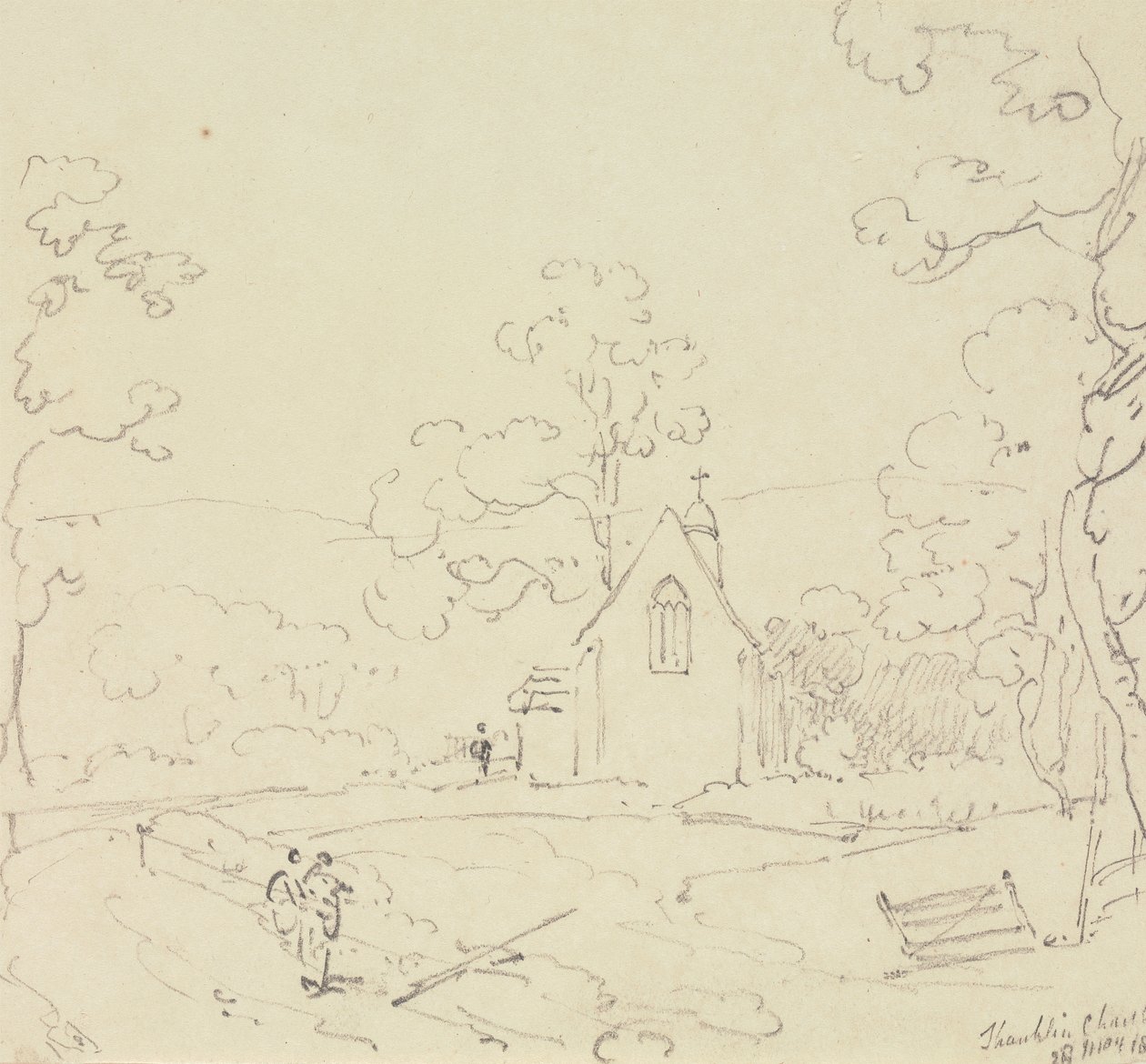 Shanklin Kilisesi, Wight Adası, 28 Mayıs 1829 by Capt. Thomas Hastings