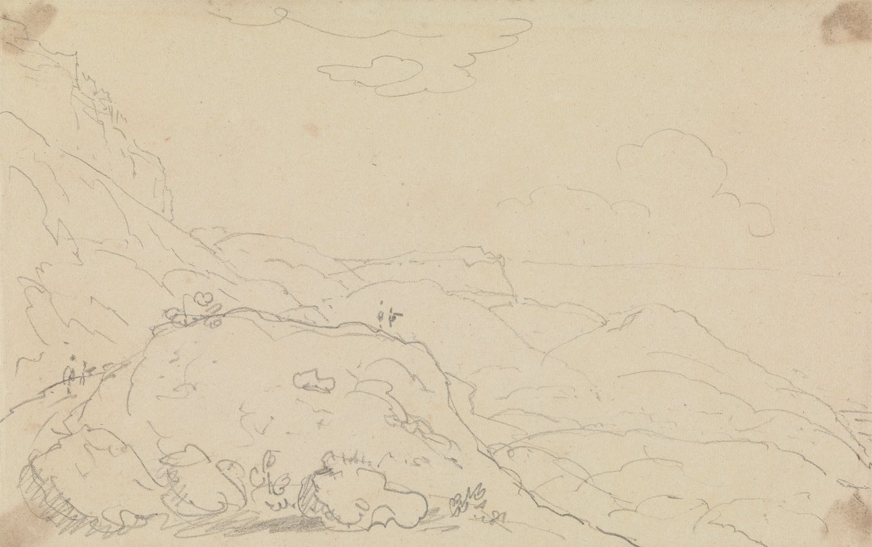 Kıyıya Yakın Uçurum ve Tepelerin Taslağı by Capt. Thomas Hastings