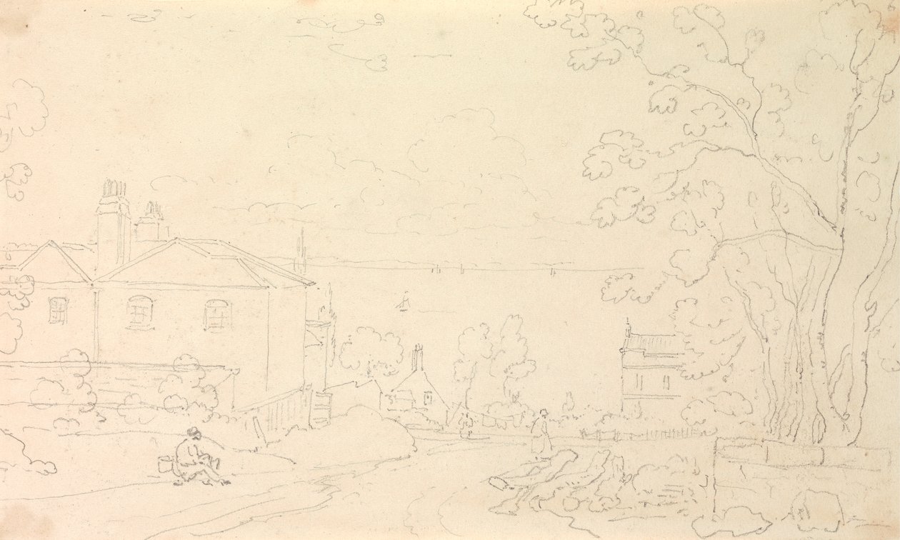 Kıyıya Yakın Evlerin Taslağı, Wight Adası by Capt. Thomas Hastings