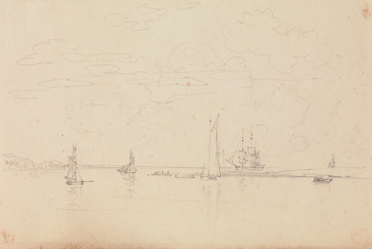 Bir Limanda Yelkenli Teknelerin Krokisi by Capt. Thomas Hastings