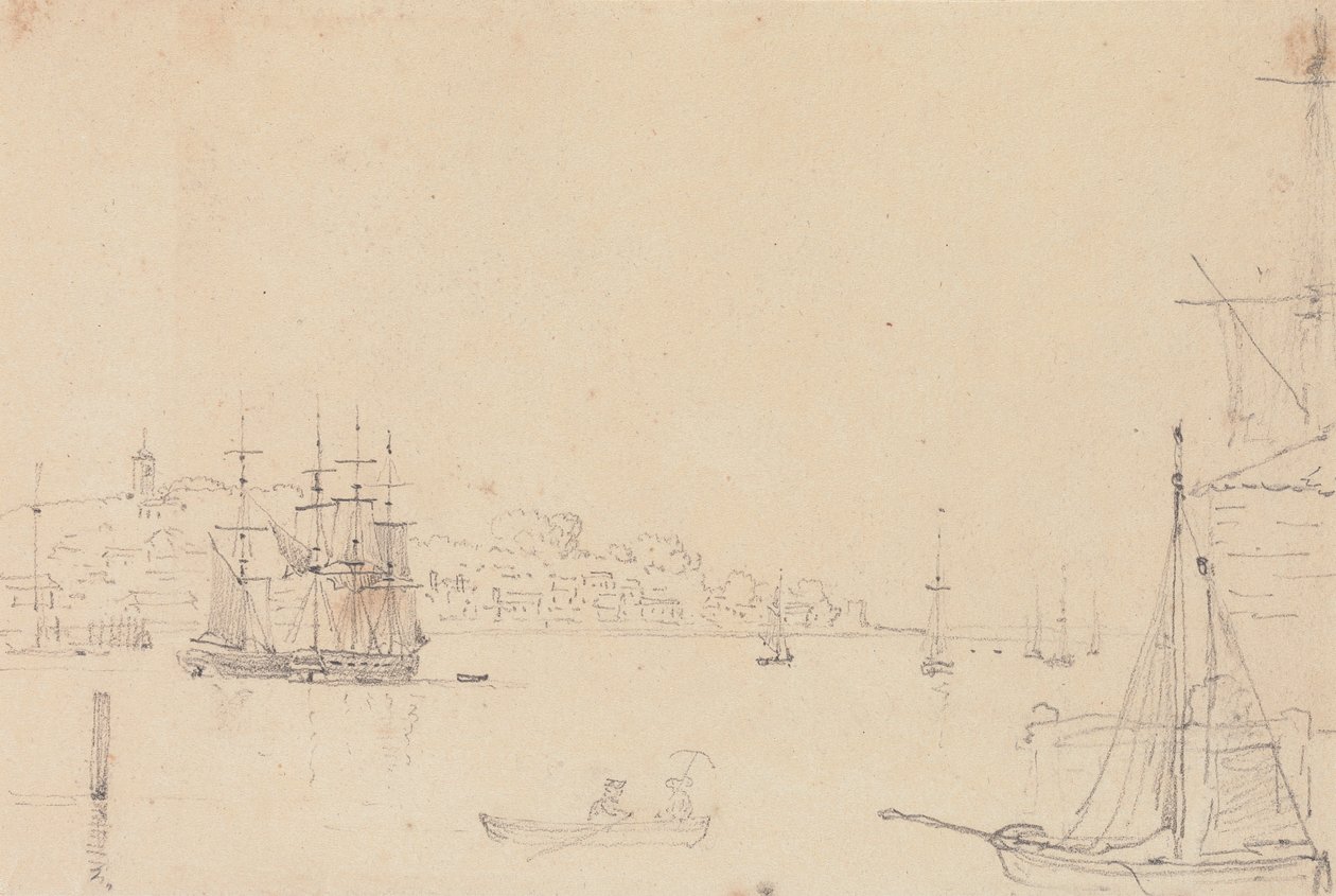 West Cowes, Wight Adası yakınlarındaki Gemi Taslağı by Capt. Thomas Hastings