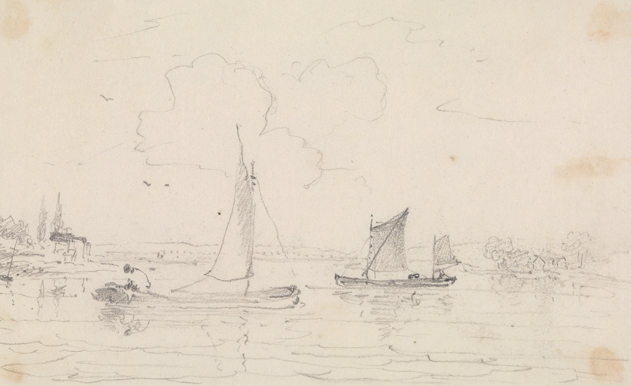 Suda İki Yelkenli Gemi Taslağı by Capt. Thomas Hastings