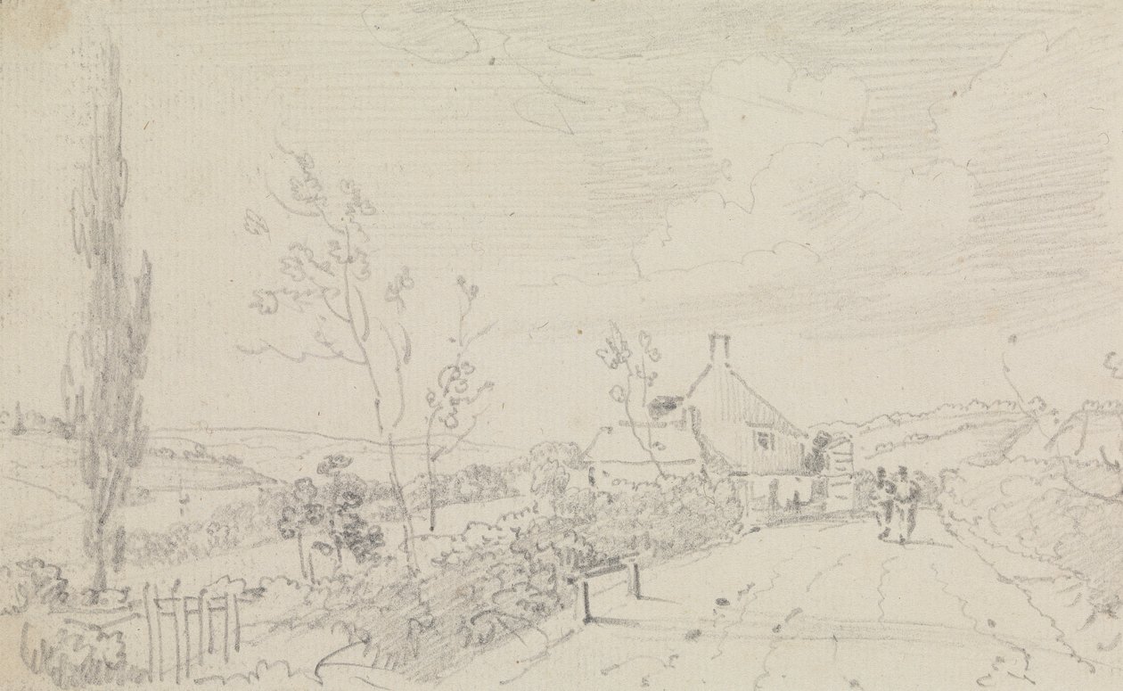 Bir Köy Yolu ve Kulübe Taslağı by Capt. Thomas Hastings