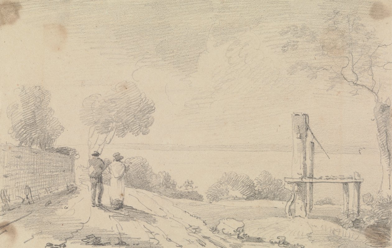 Bir Platformun Yakınındaki Sahil Yolu Taslağı by Capt. Thomas Hastings
