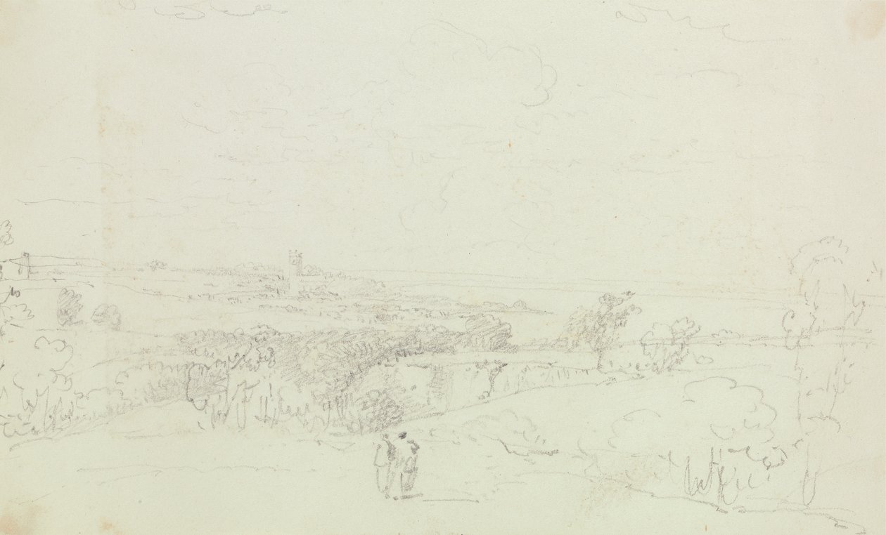 Uzaktaki Kale ile Çizilmiş Manzara by Capt. Thomas Hastings