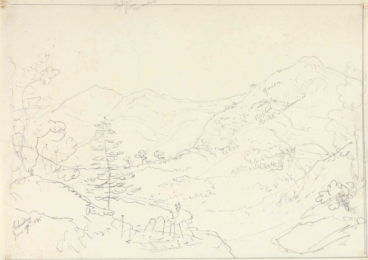 Borrowdale'den Skiddaw, 27 Haziran 1835 Cumartesi by Capt. Thomas Hastings