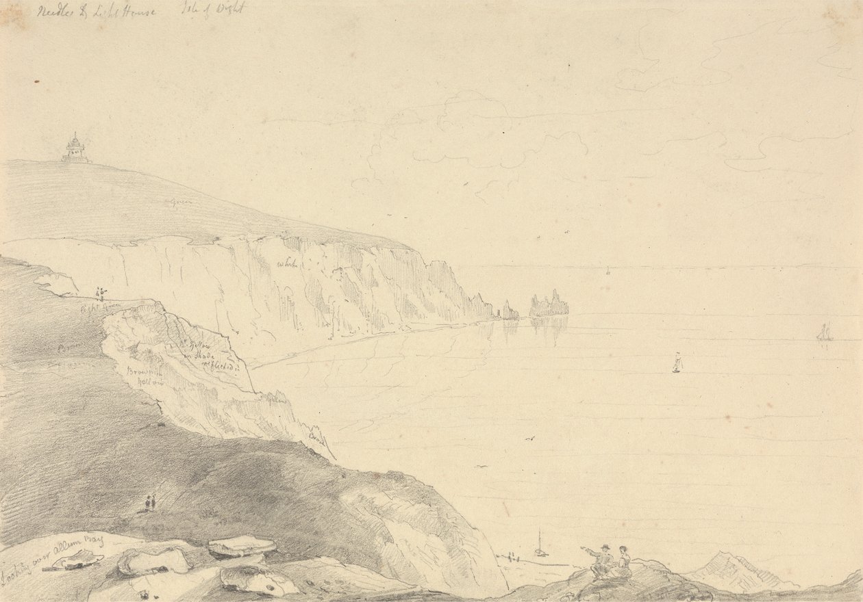 İğneler ve Deniz Feneri, Wight Adası by Capt. Thomas Hastings