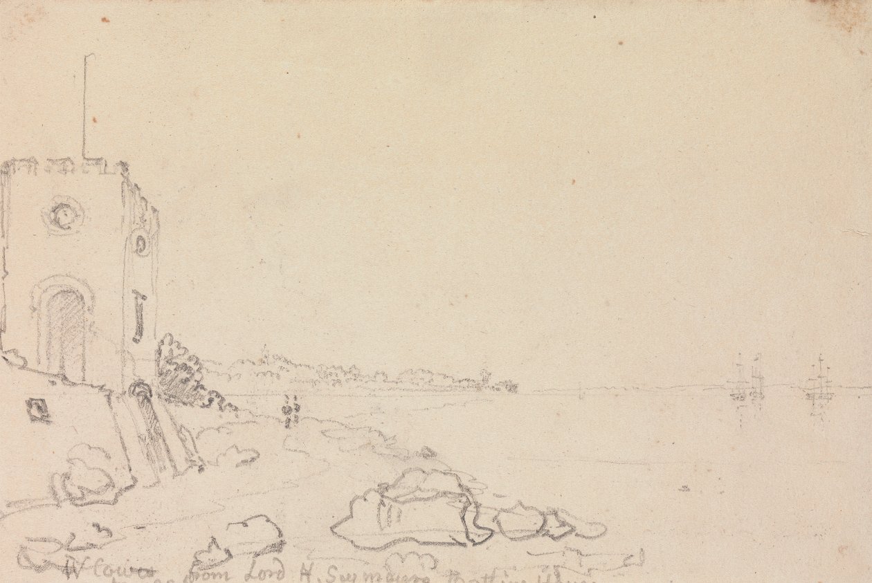 Lord Henry Seymour's Bathing House'dan West Cowes, Ekim 1825 by Capt. Thomas Hastings