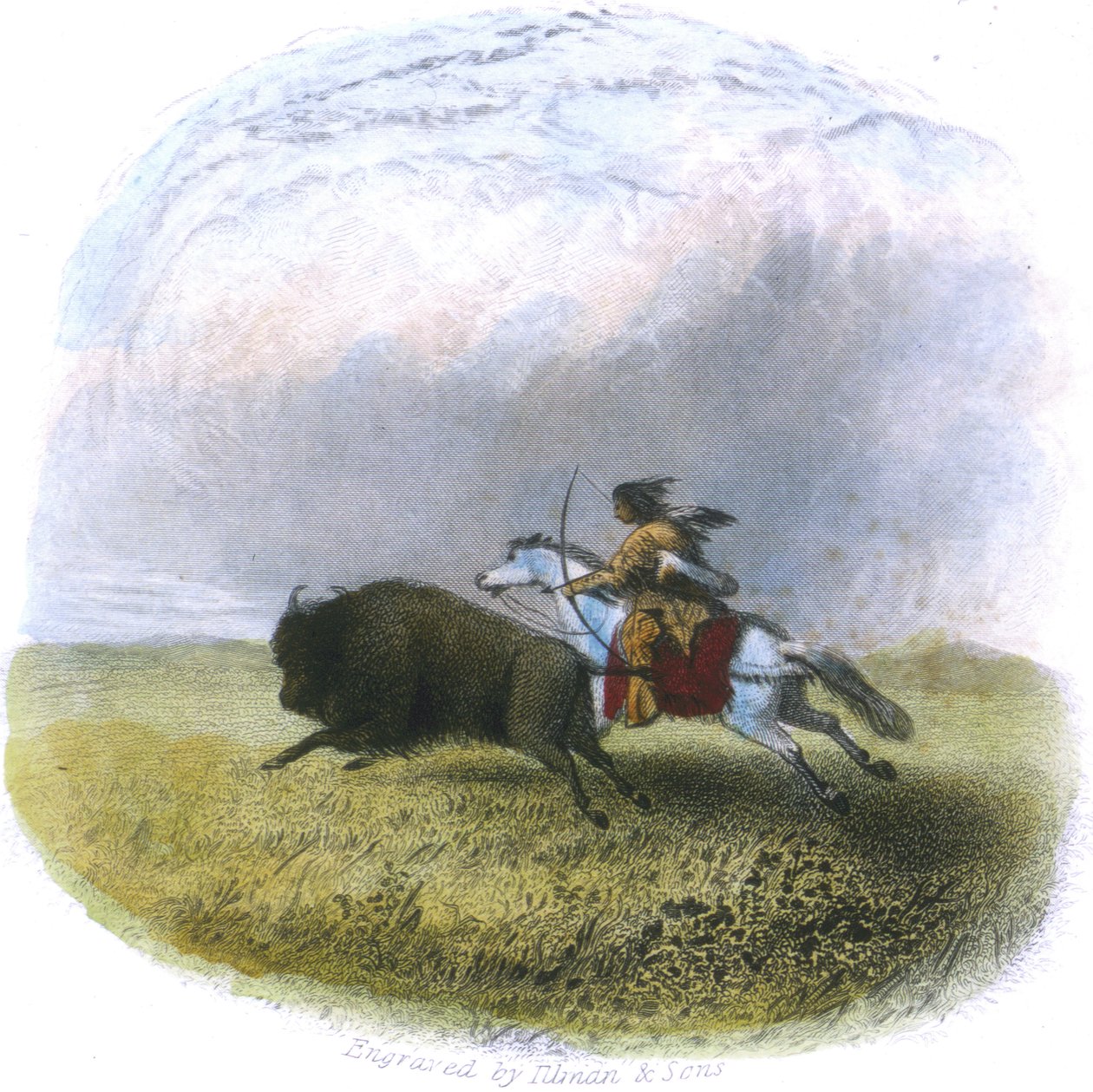 Bufalo avı, Tilman und Sons tarafından kazınmış, 1853 by Captain Seth Eastman