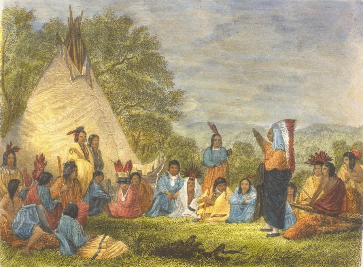 Konseyde Kızılderililer, 1853 by Captain Seth Eastman