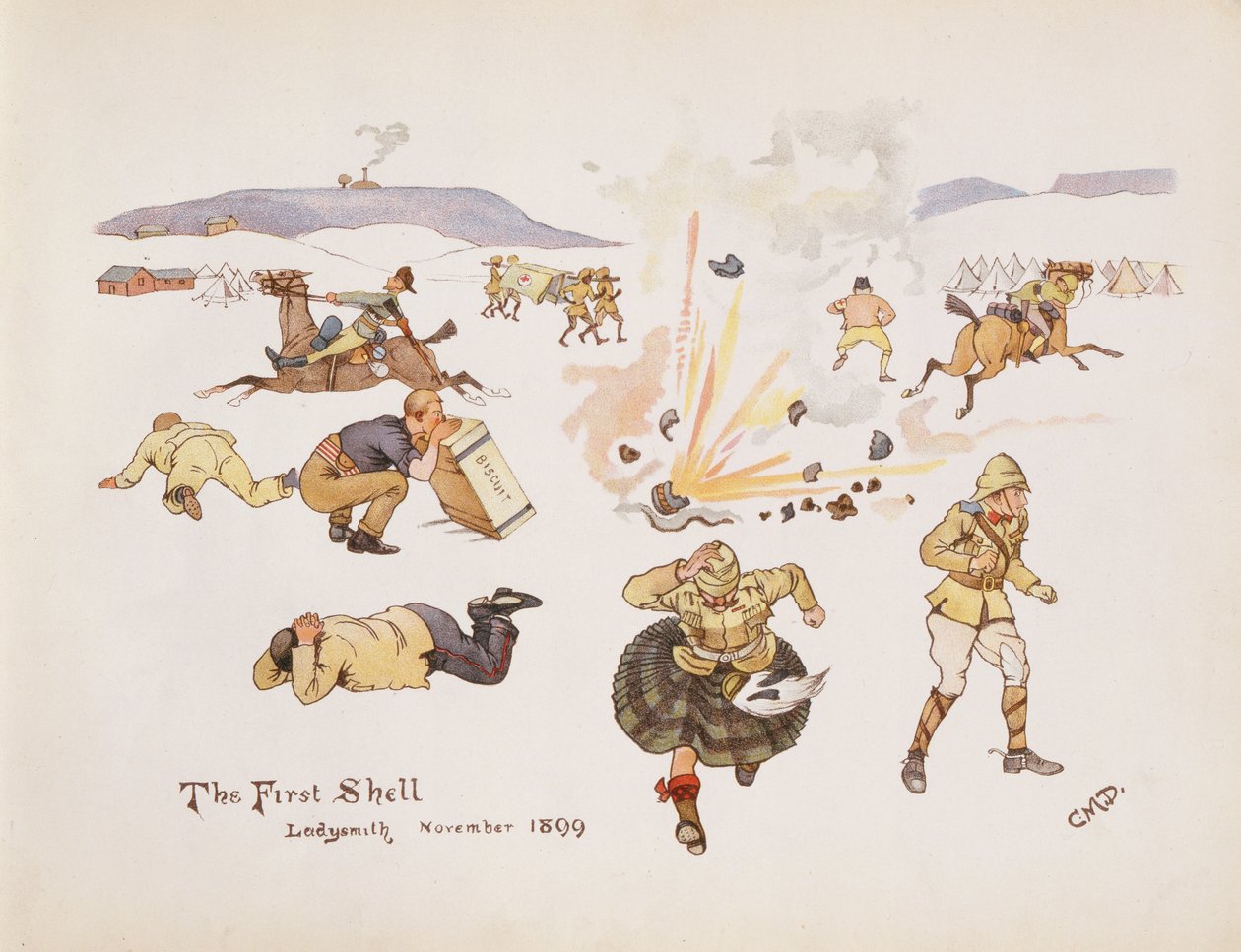 The First Shell, Ladysmith, 1899, The Leaguer of Ladysmith, 1900 by Captain Clive Dixon