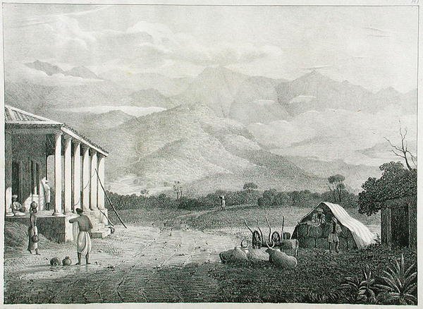 Seremoogy veya Streemoogy, Geçit, Neelgherry Dağları, View of the Neilgherries veya Blue Mountains of the Coimbetoor, Güney Hindistan, Kaptan McCurdy tarafından, 1830