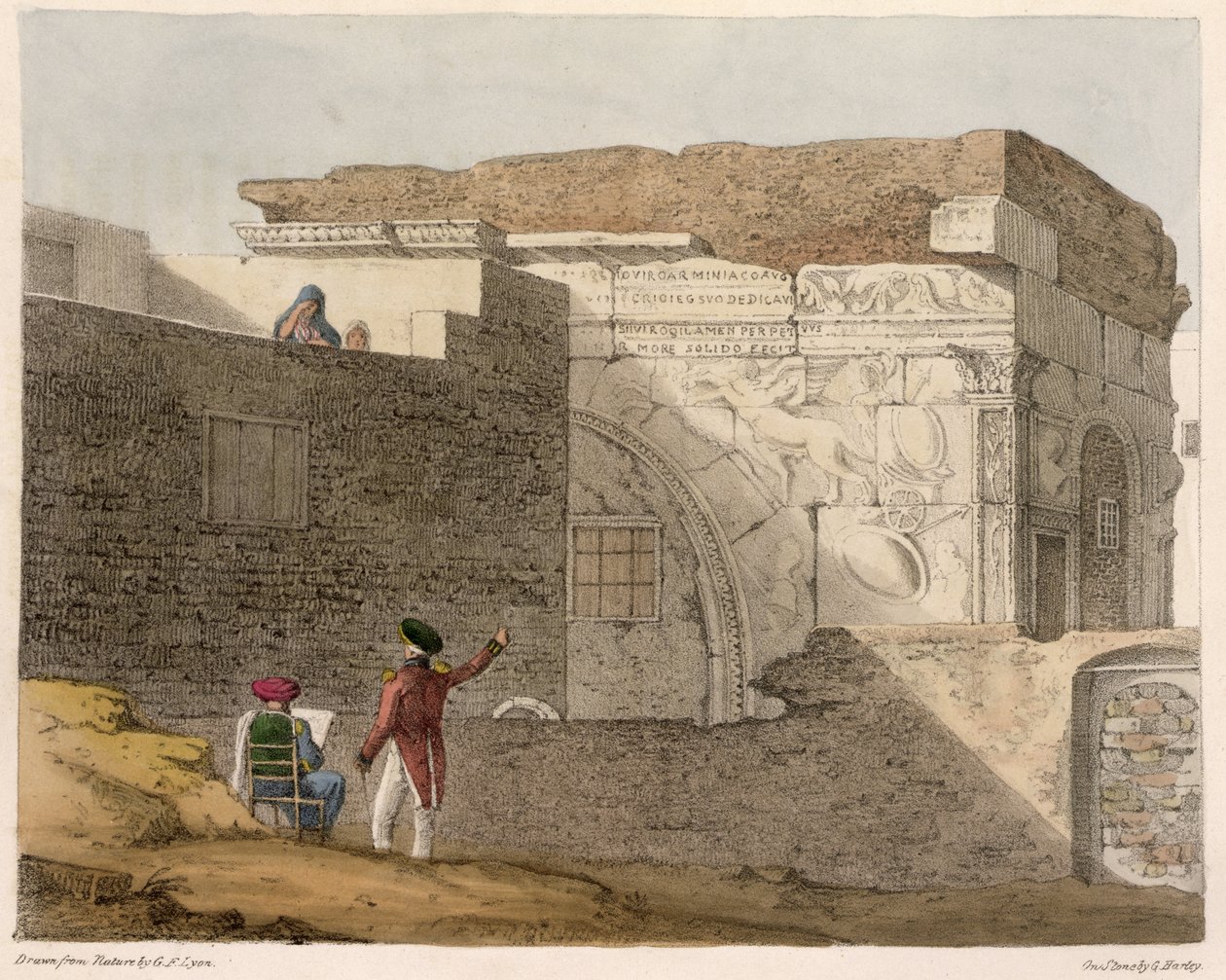Zafer Takı, Trablus, George Harley (1791-1871) 1821 tarafından kazınmış 'Kuzey Afrika'da Seyahatlerin Bir Anlatısı'ndan levha 4 by Captain George Francis Lyon