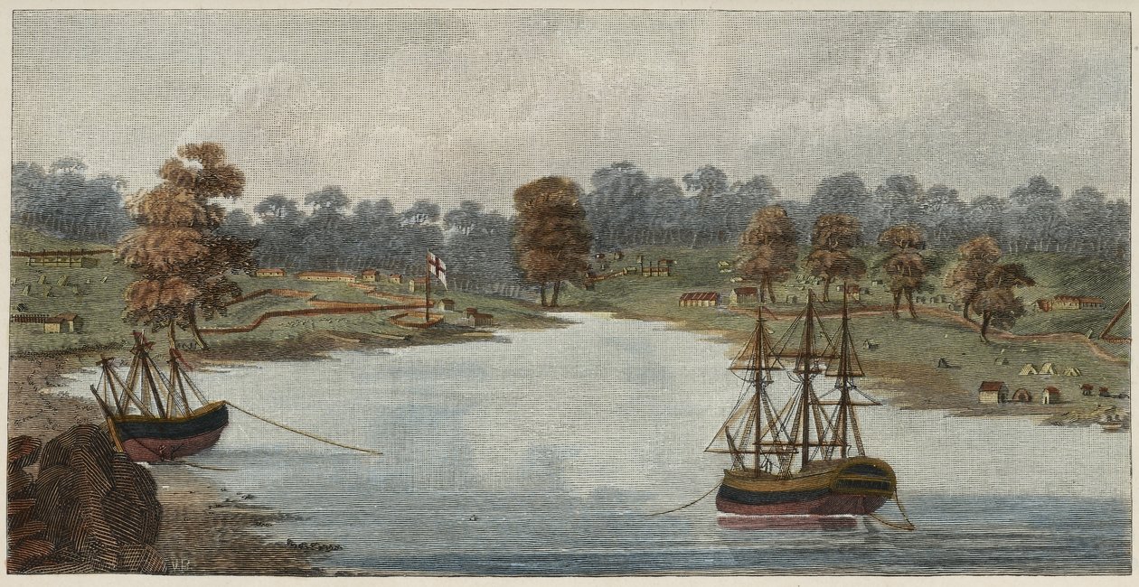 Sidney Koyu, 1788 (el boyaması bakır gravür) by Captain John Hunter
