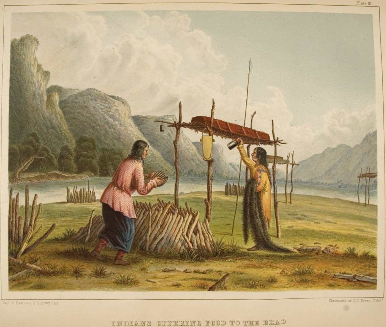 Ölülere Yiyecek Sunan Hintliler by Captain Seth Eastman