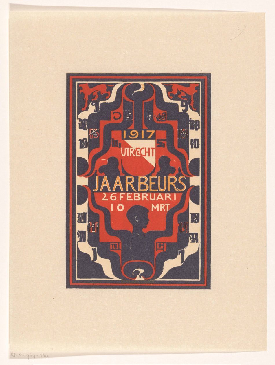 1917 Utrecht fuarı için duyuru by Carel Adolph Lion Cachet