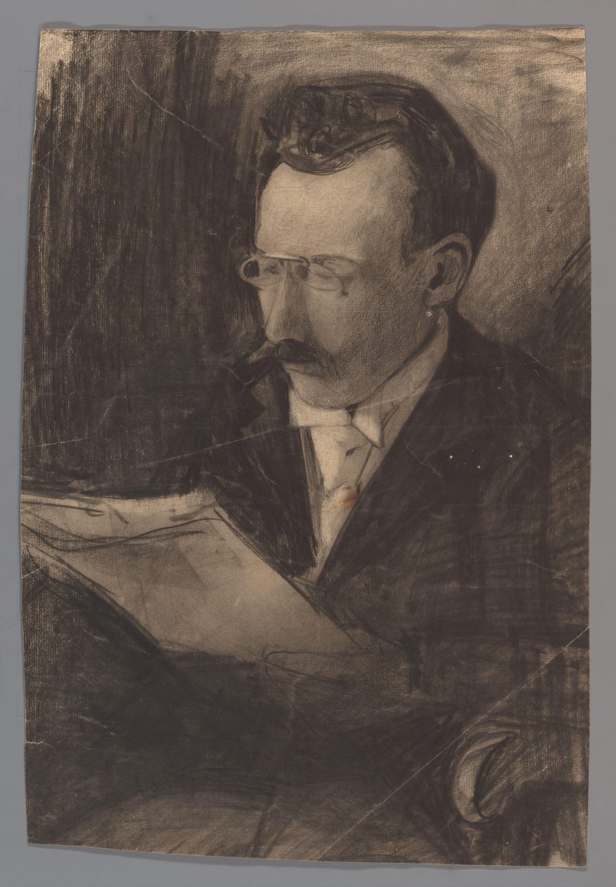 Bir adamın portresi, okuma by Carel Adolph Lion Cachet