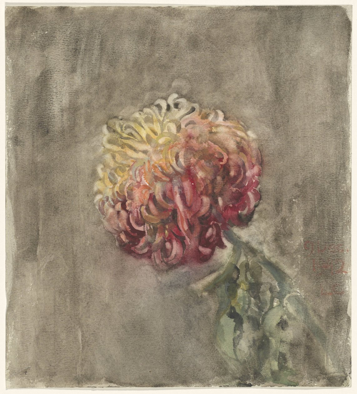 kırmızı krizantem by Carel Adolph Lion Cachet