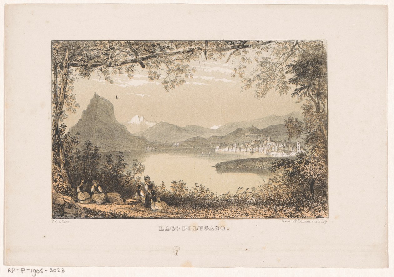 Lugano Gölü manzarası Lago di Lugano (nesne üzerindeki başlık) by Carel Christiaan Antony Last