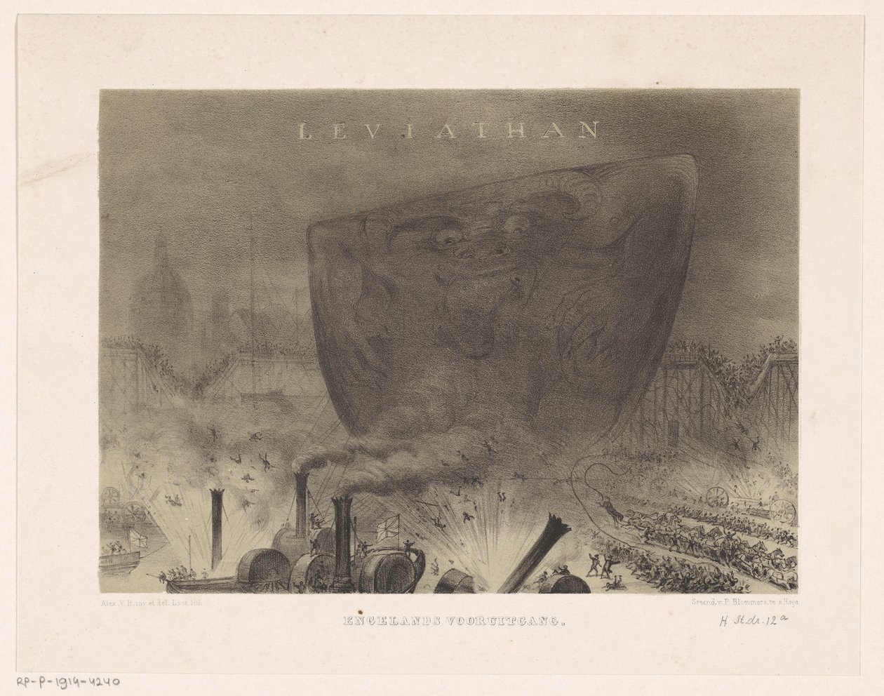 Leviathan Leviathan İngiltere'nin İlerlemesi (nesne üzerindeki başlık) by Carel Christiaan Antony Last