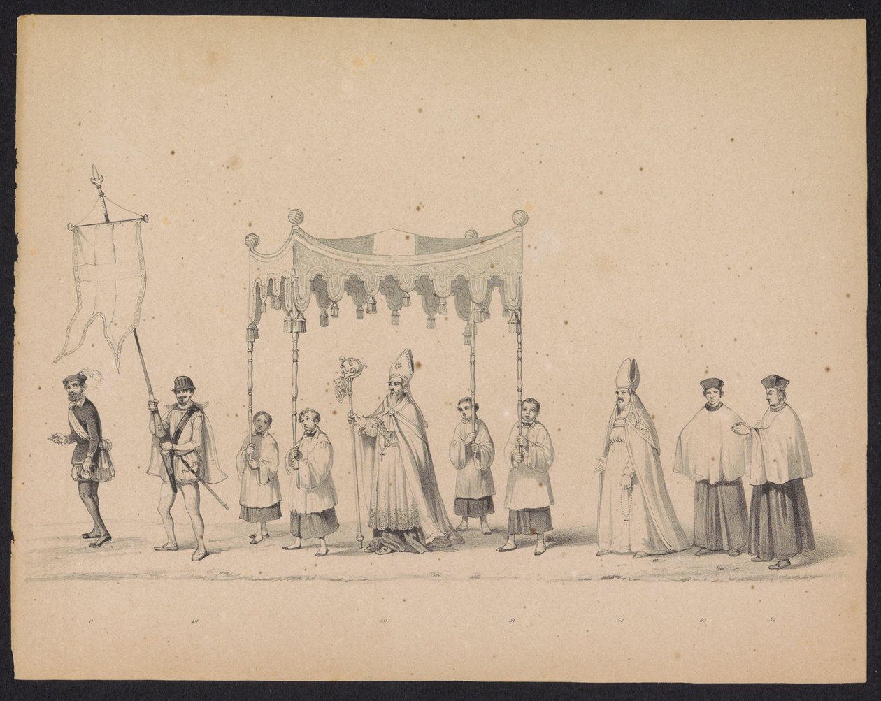 Utrecht Öğrencilerinin Maskeli Balosu, 1846 (levha 10) İspanya Prensi II. Philip