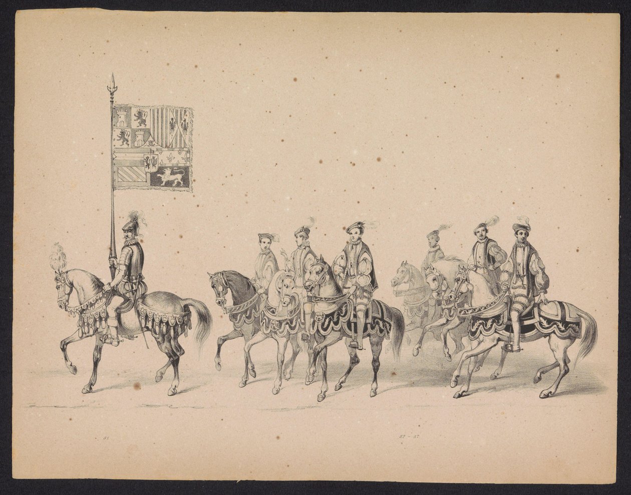 Utrecht Öğrencilerinin Maskeli Balosu, 1846 (Levha 15) İspanya Prensi II. Philip'in Utrecht'teki Girişini betimleyen Kostümlü Geçit Töreninin Tasviri, 3 Ekim 1549, 17 Haziran 1846, HH Studenten der Utrechtsche tarafından by Carel Christiaan Antony Last