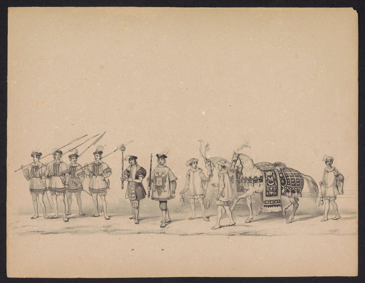 Utrecht Öğrencilerinin Maskeli Balosu, 1846 (Levha 7) İspanya Prensi II. Philip