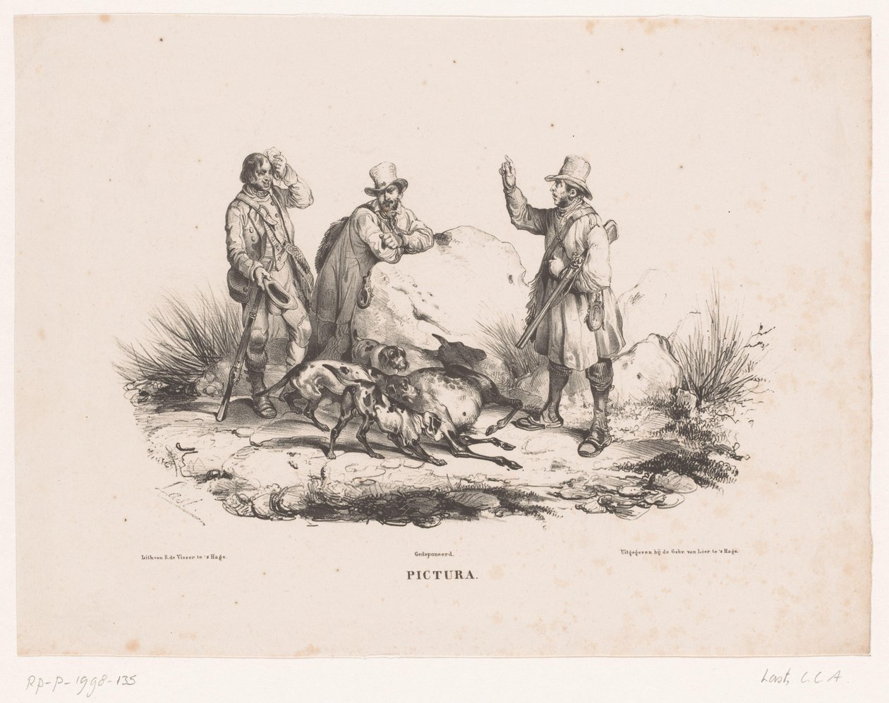 Rustende jager Pictura (nesne üzerinde seri başlığı) by Carel Christiaan Antony Last