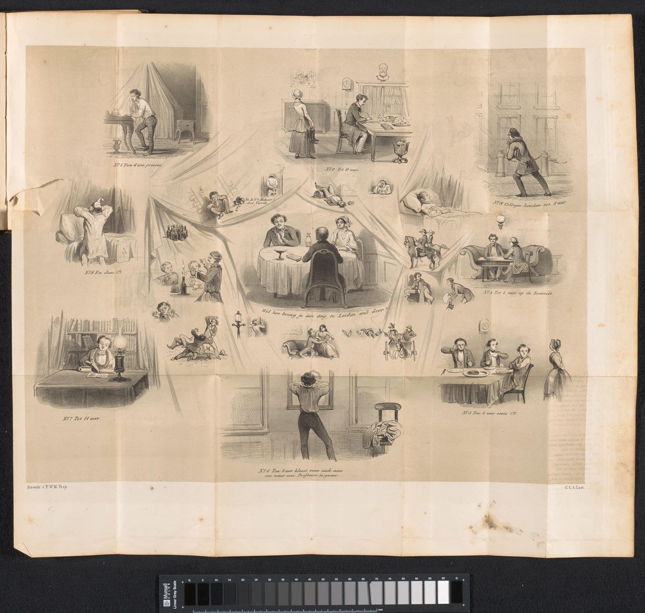 Leiden öğrenci almanağında karikatür, 1853 by Carel Christiaan Antony Last