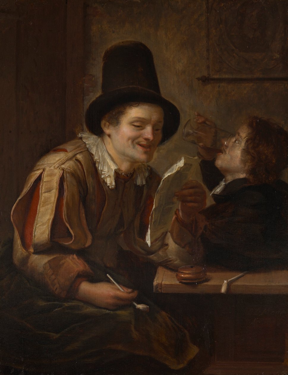 Bir Tavernada İki Adam by Carel De Moor