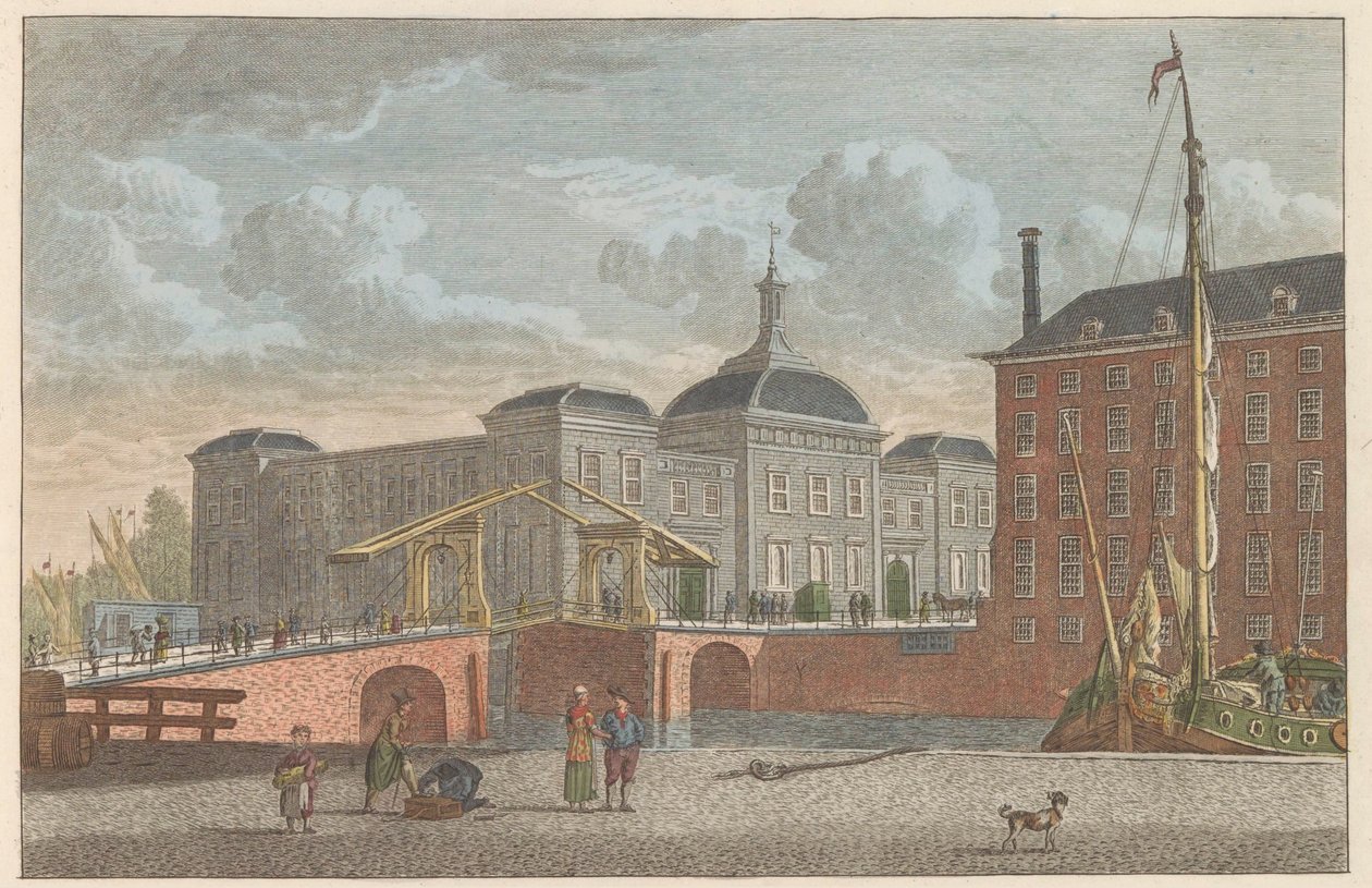 Beurs te Rotterdam, yak. 1790 Beurs te Rotterdam / Rotterdam Menkul Kıymetler Borsası (nesne üzerindeki başlık) by Carel Frederik Bendorp (I)