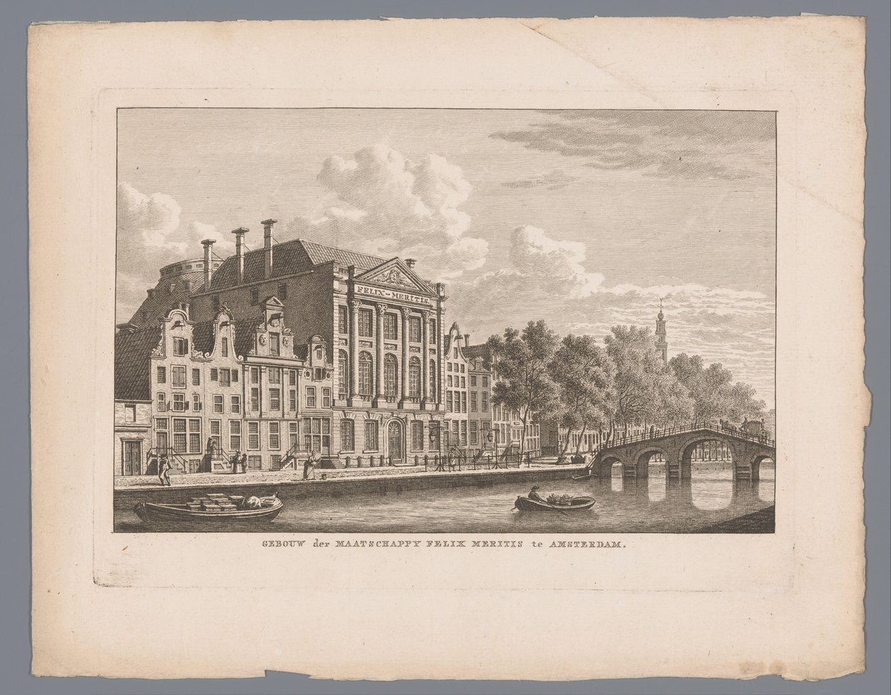 Amsterdam'daki Felix Meritis'in görünümü Amsterdam'daki Felix Meritis topluluğunun yapısı (nesnenin üzerindeki başlık) by Carel Frederik Bendorp (I)