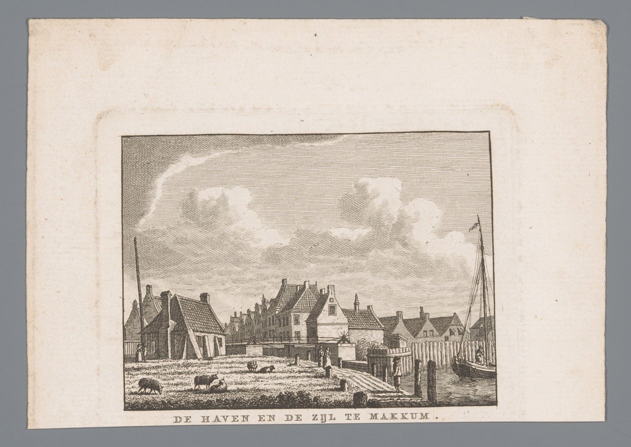 Haven en Zijl in Makkum by Carel Frederik Bendorp (I)