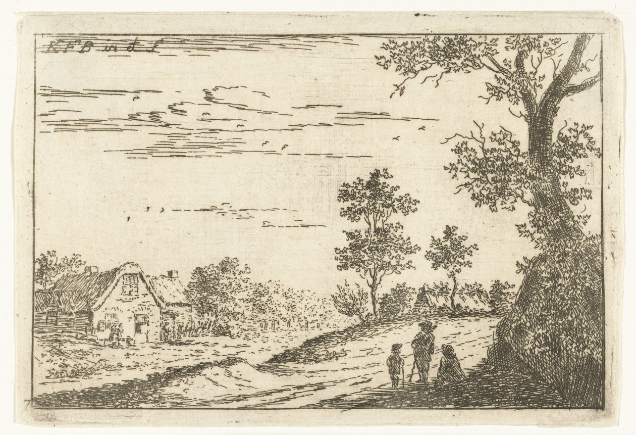 Çiftlik ile manzara Manzaralar (dizi başlığı) by Carel Frederik Bendorp (I)