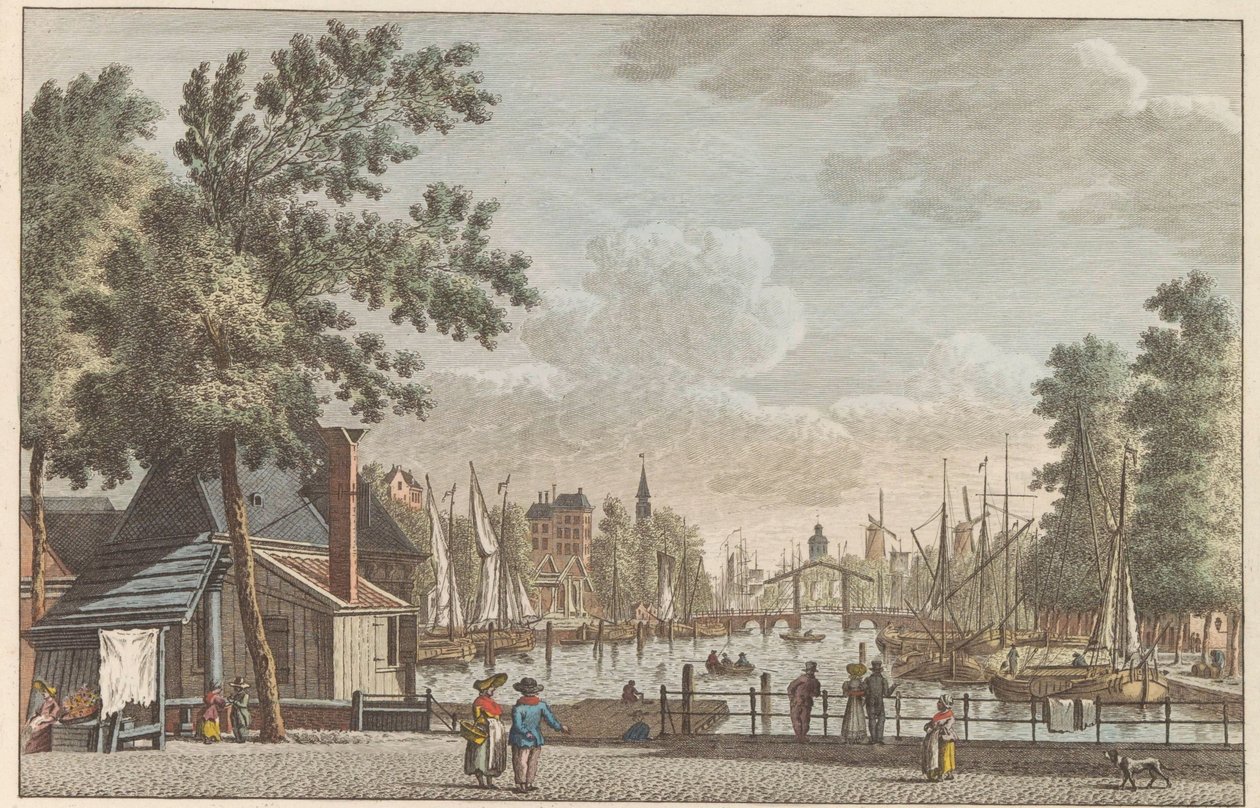 Leuvehaven, Rotterdam, yaklaşık 1790 Leuvehaven in Rotterdam / Le Canal dit Leuvenhaven a Rotterdam (nesne üzerindeki başlık) by Carel Frederik Bendorp (I)