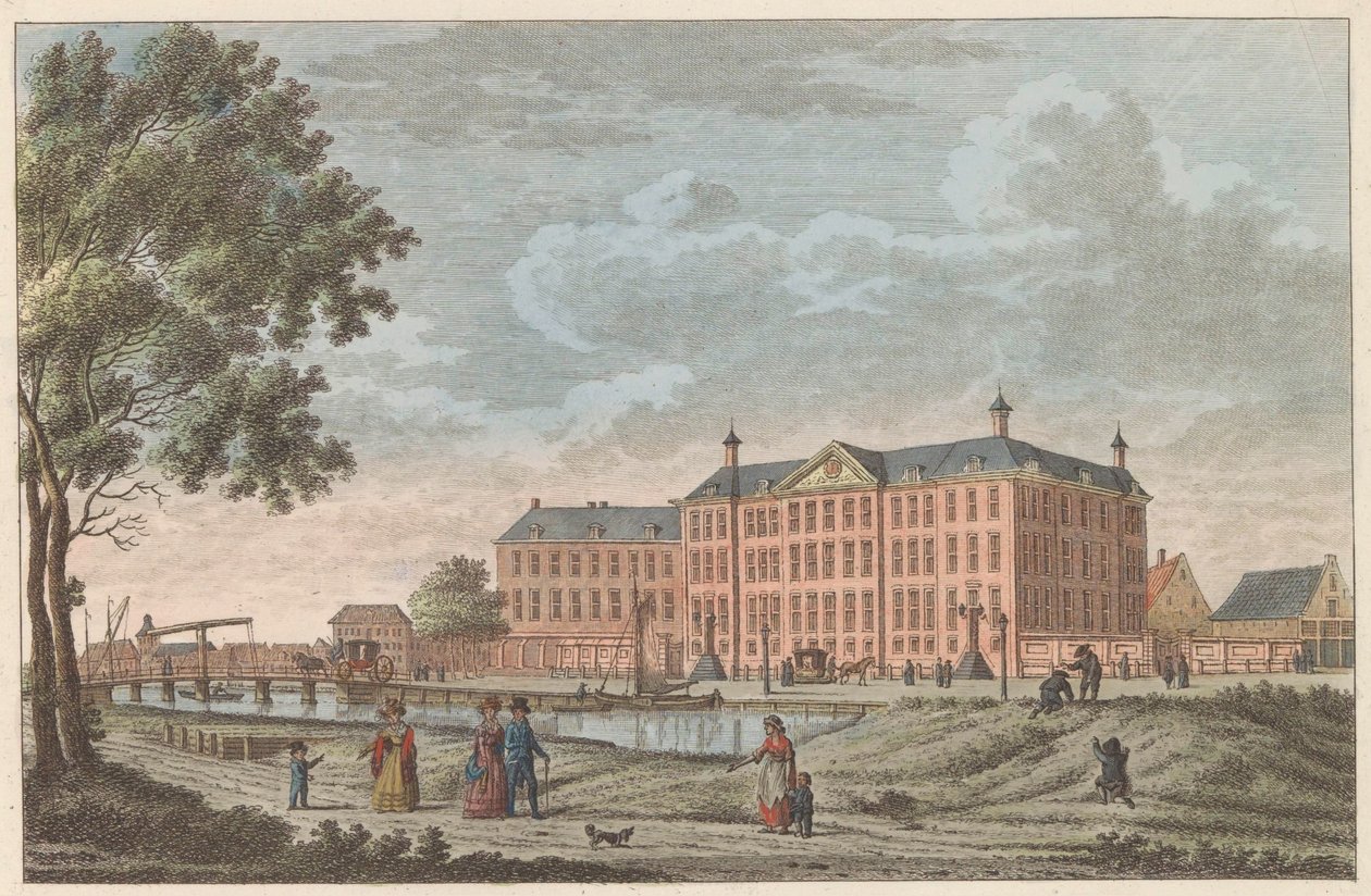 Lutherse Diaconiehuis te Amsterdam, yak. 1790 Luthersche Diaconie en Bestedelingenhuis te Amsterdam / Lüteriyen yetimler için Darülaceze ve bu dinin yaşlılığı için pansiyon (nesne üzerindeki başlık) by Carel Frederik Bendorp (I)