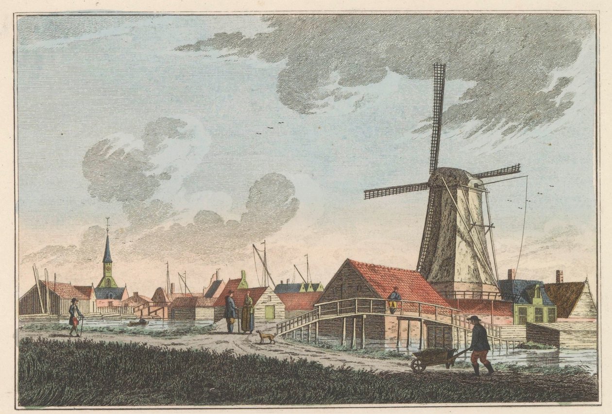Nieuwendam, yaklaşık 1790 Nieuwendam. Batıya, Meerdijk
