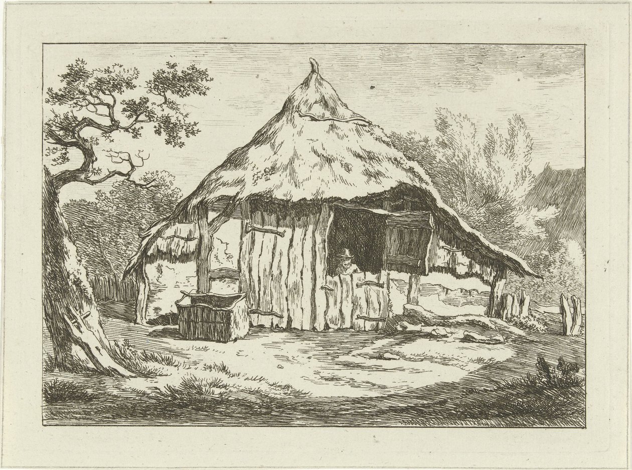 Açık üst kapı ile çiftlik evi Manzaralar (1-6) (dizi başlığı) by Carel Lodewijk Hansen