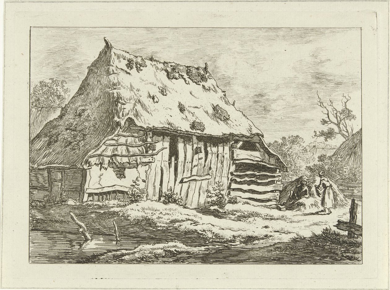 Bir ahırda çift Manzaralar (1-6) (dizi başlığı) by Carel Lodewijk Hansen
