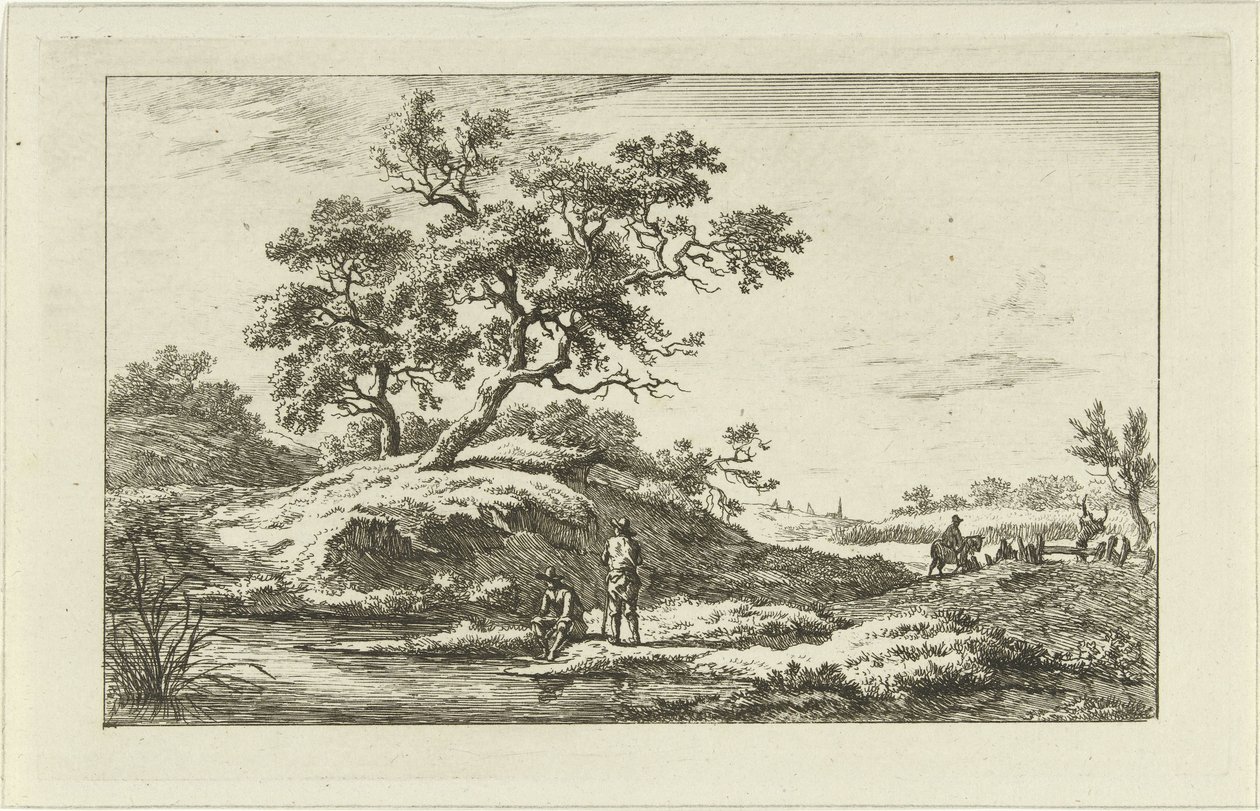 Sahildeki gezginler Manzaralar (a-f) (dizi başlığı) by Carel Lodewijk Hansen