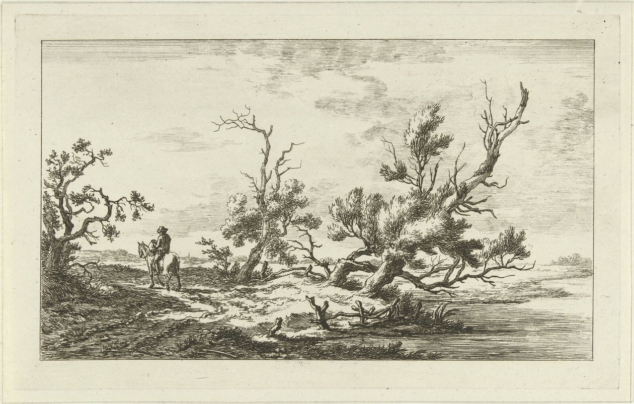 Bir manzara binici Manzaralar (A-F) (dizi başlığı) by Carel Lodewijk Hansen