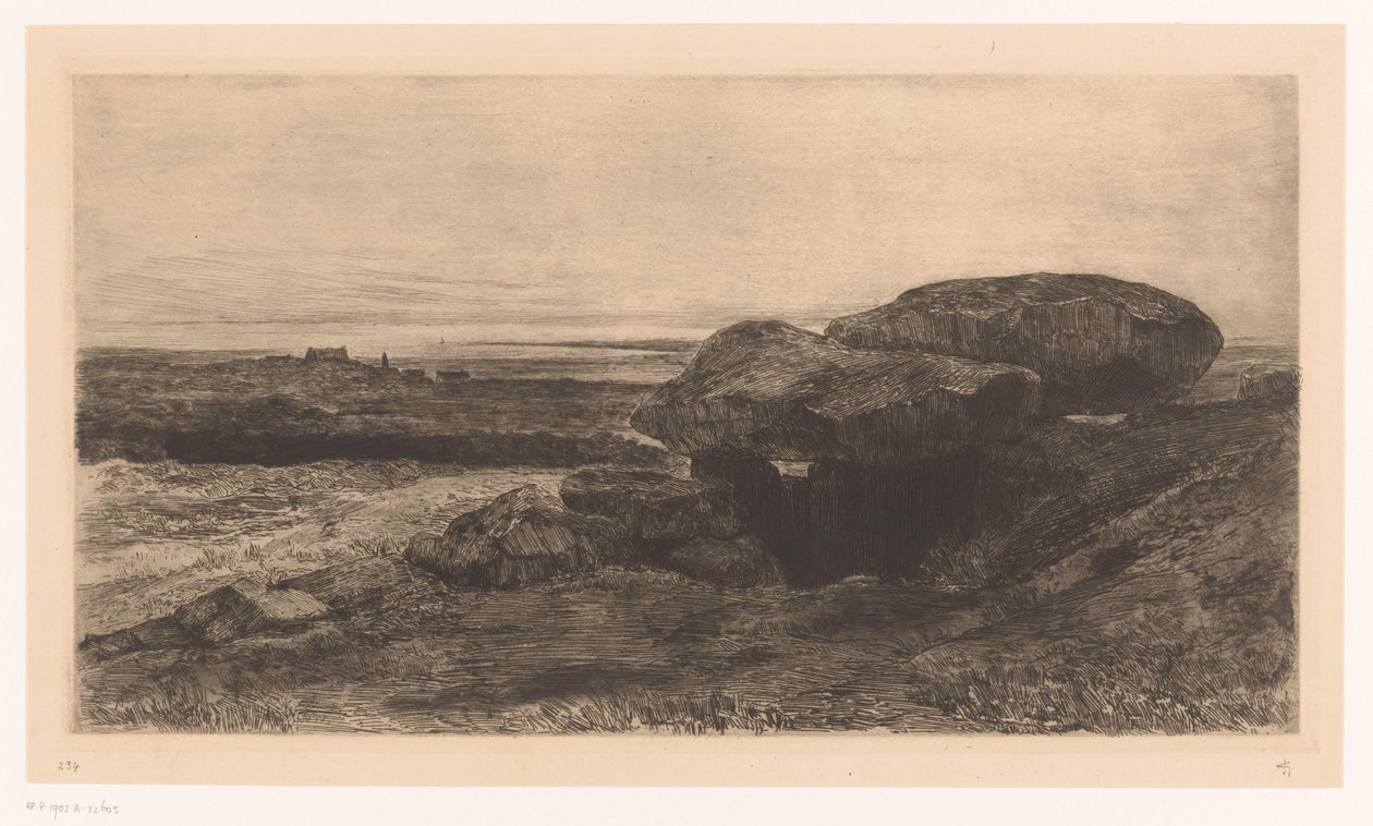 Plouharnel sahilinde Rondossec Dolmenleri by Carel Nicolaas Storm van 
