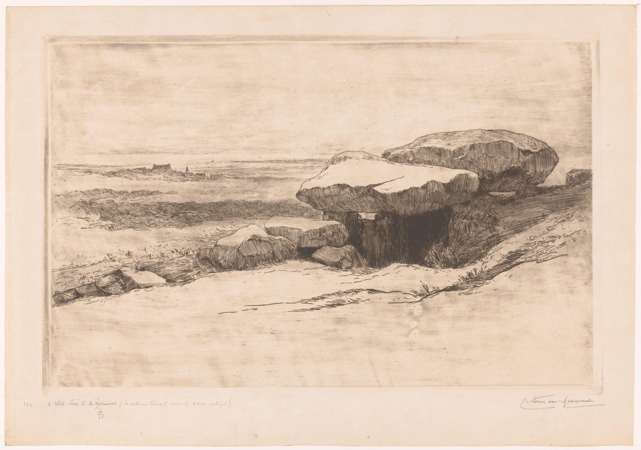 Plouharnel sahilinde Rondossec Dolmenleri by Carel Nicolaas Storm van 