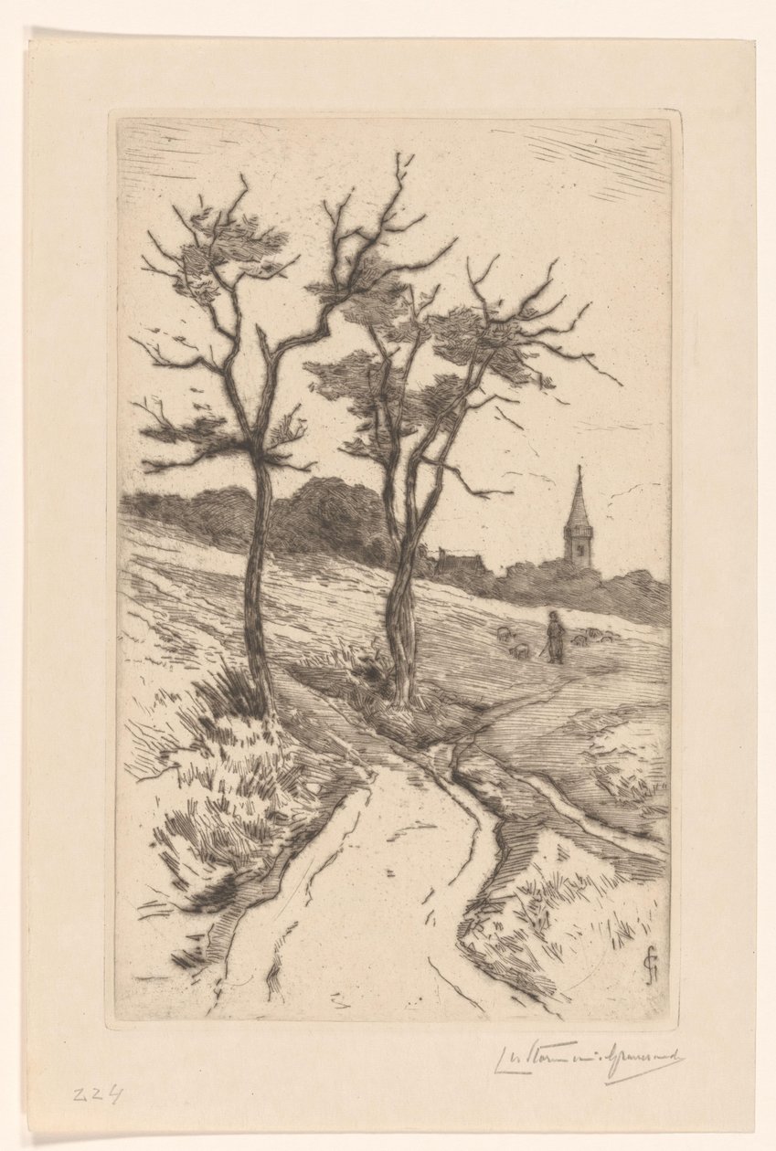 Katwijk kilise kulesi ile kumul manzara by Carel Nicolaas Storm van 