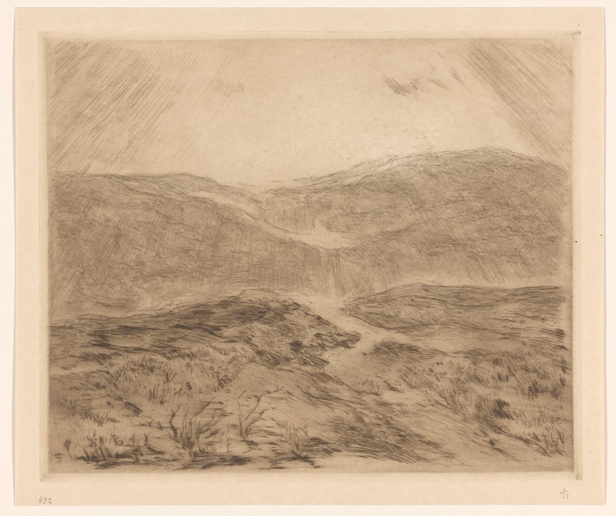 Güneş ışınları ile kumul manzara by Carel Nicolaas Storm van 