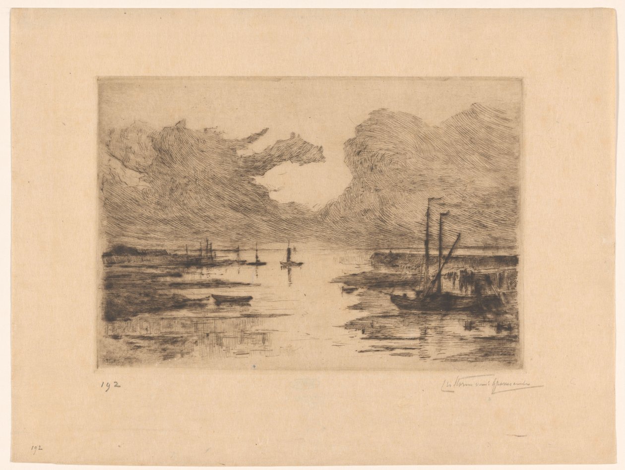 Bergen Limanı op Zoom gelgitte Bergen op Zoom (orijinal başlık) Hollanda'daki eskizler (orijinal seri başlığı) by Carel Nicolaas Storm van 