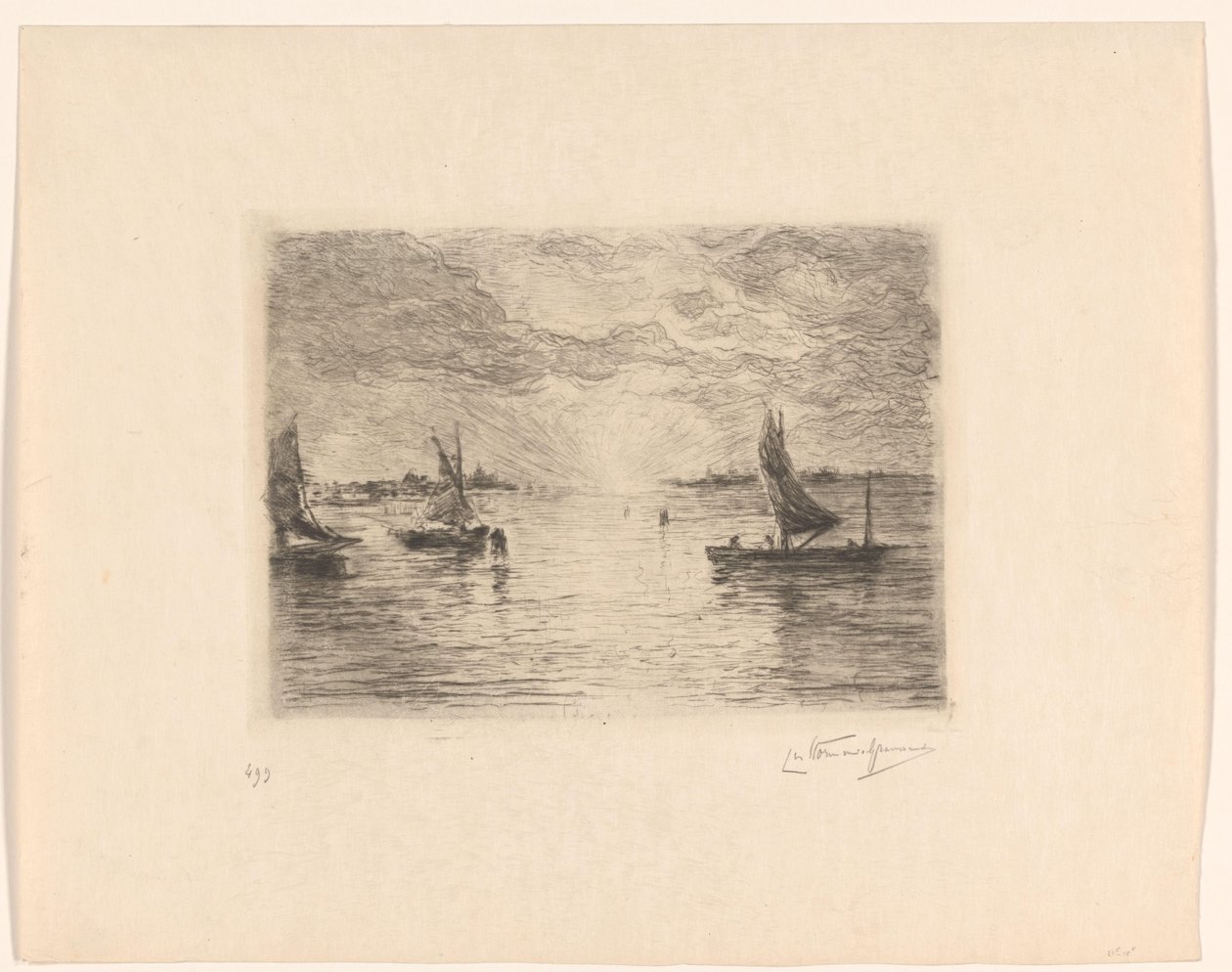 gün batımında lagün by Carel Nicolaas Storm van 