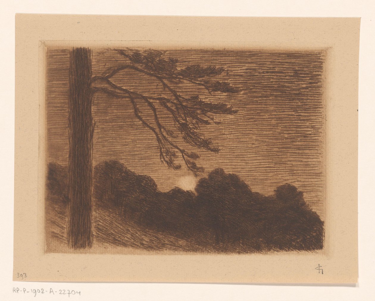 Yükselen ay ile manzara by Carel Nicolaas Storm van 