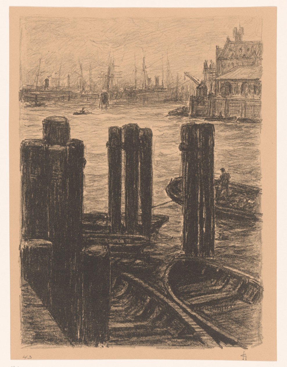 Hamburg limanında kazık çalışması by Carel Nicolaas Storm van 